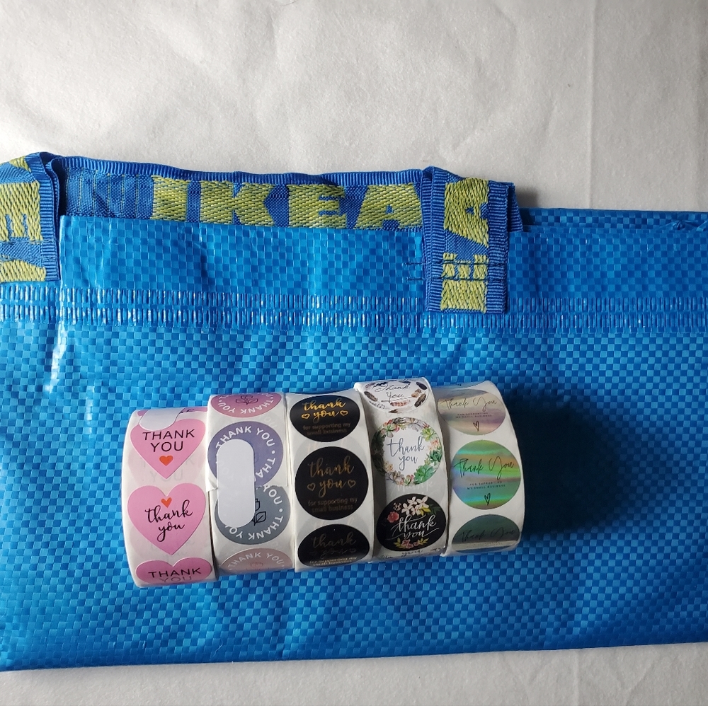 5 rolls Thank You Stickers & Tote NEW